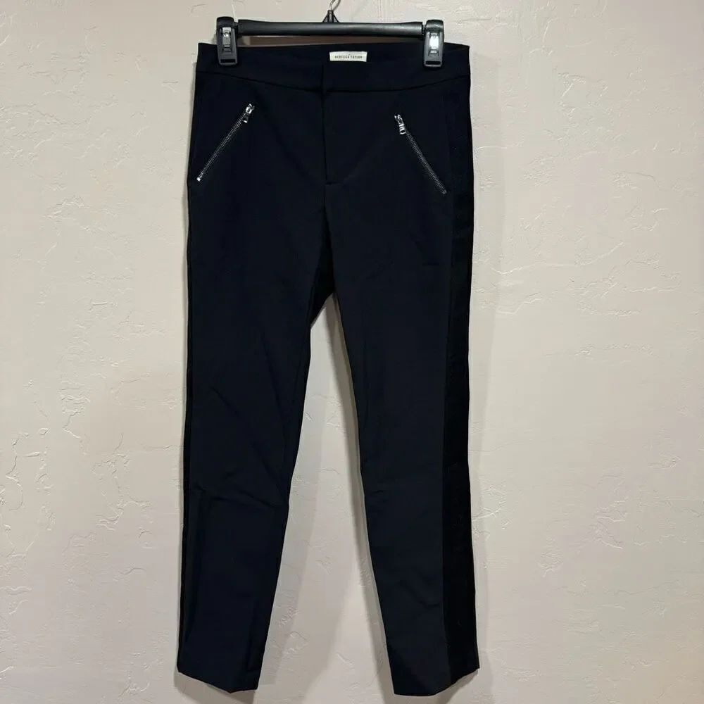 Rebecca Taylor Ava Tech Pants Women's Size 4 Black Slim Fit Classy EUC